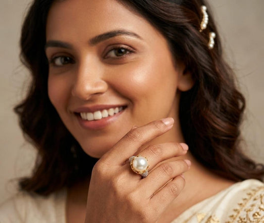 Pearl Gold Plated Ring