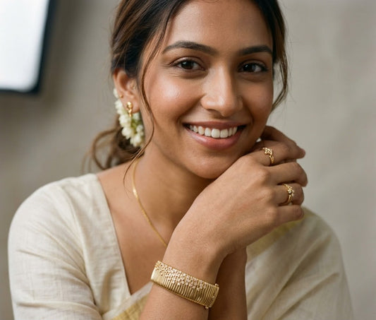 Gold Plated Sparkling Diamond Stone Cuff Bracelet