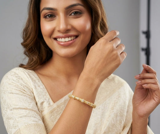 Diamond Gold Plated Openable Bracelet
