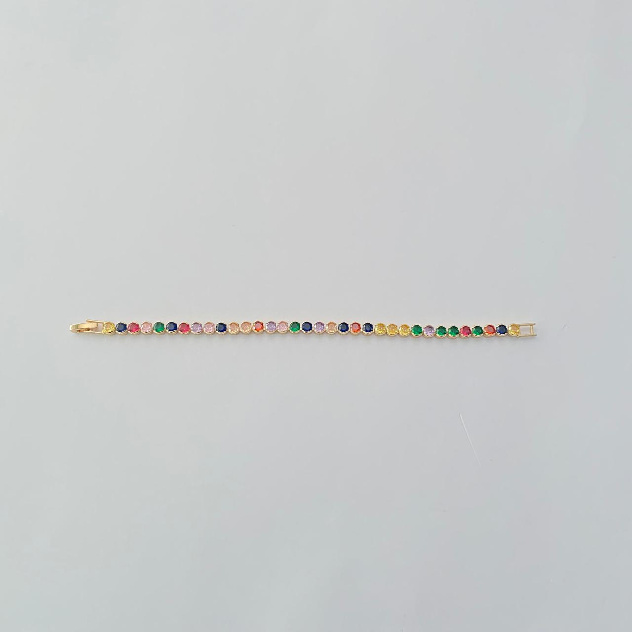 Multi Stone gold plated Sleek latest design tennis Bracelet
