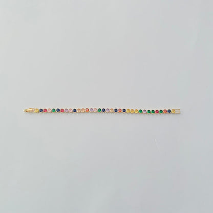 Multi Stone gold plated Sleek latest design tennis Bracelet