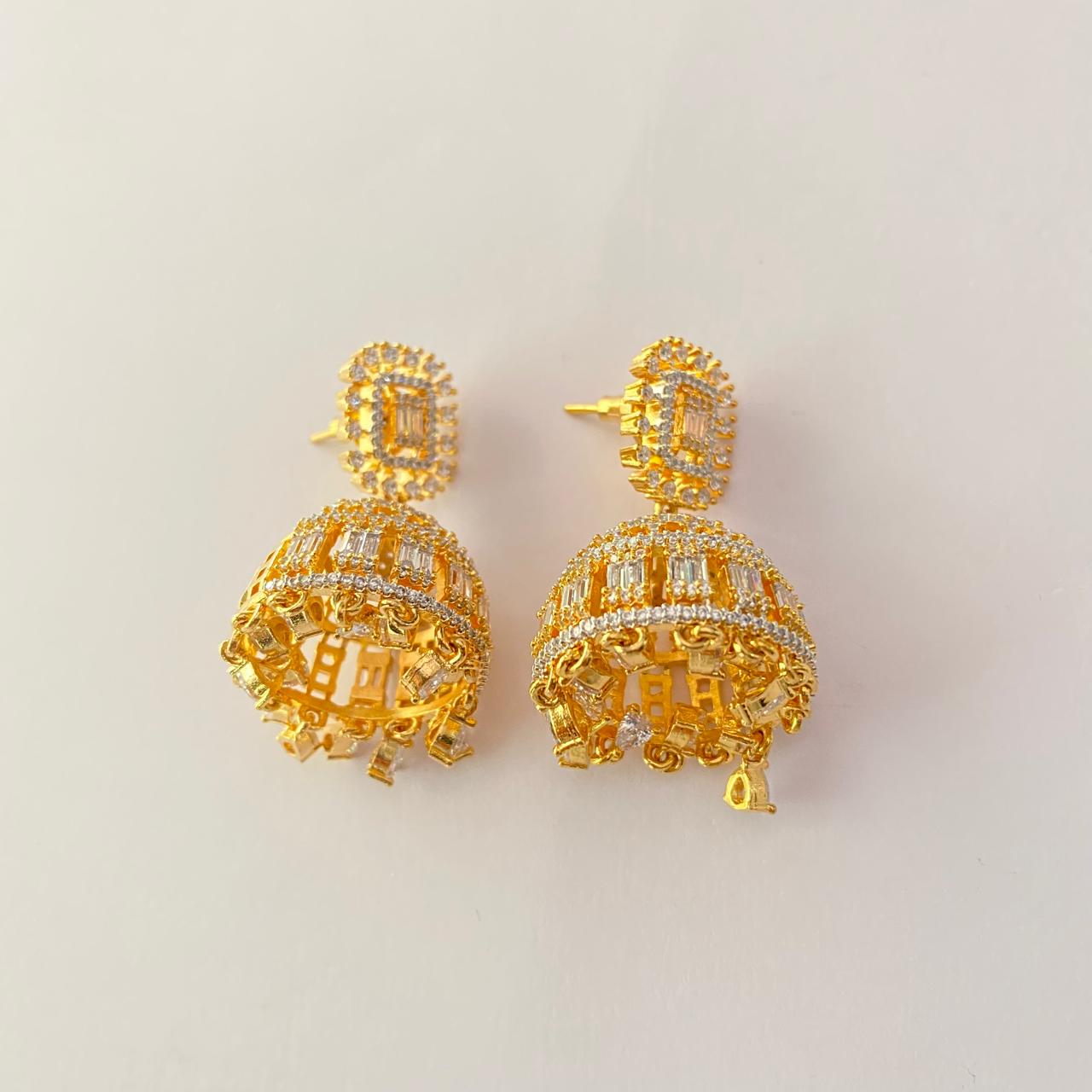 Diamond Gold Plated Jhumka Earring
