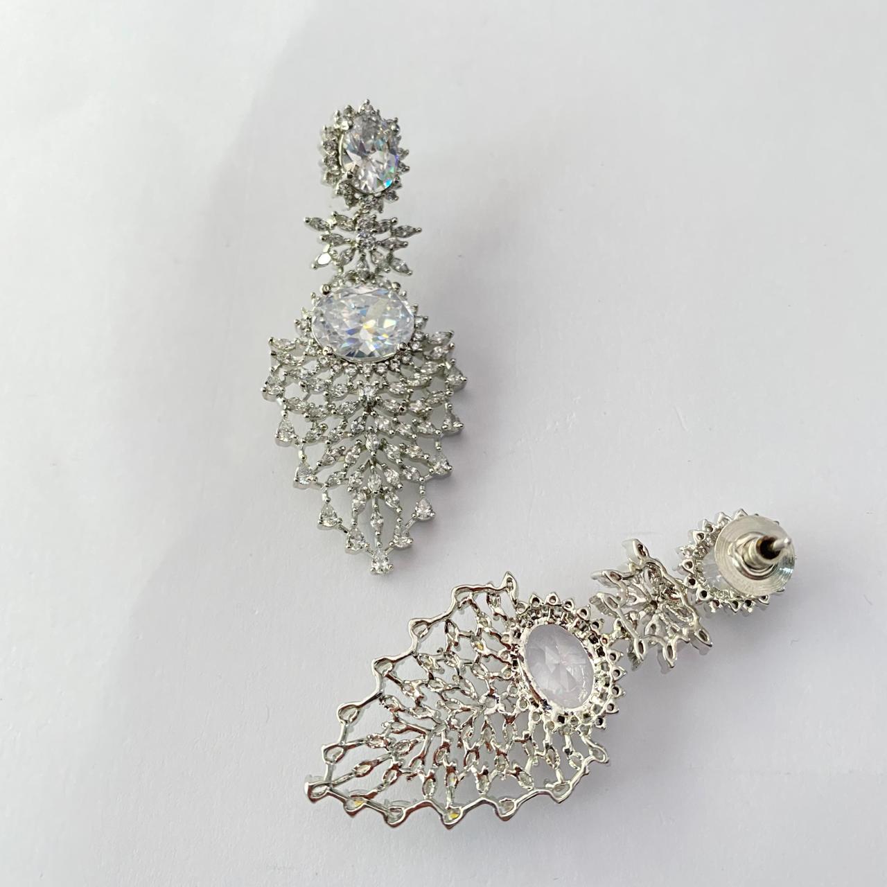 Silver Plated Diamond Earring