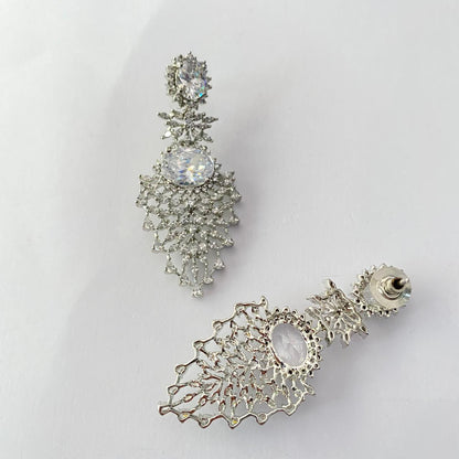 Silver Plated Diamond Earring