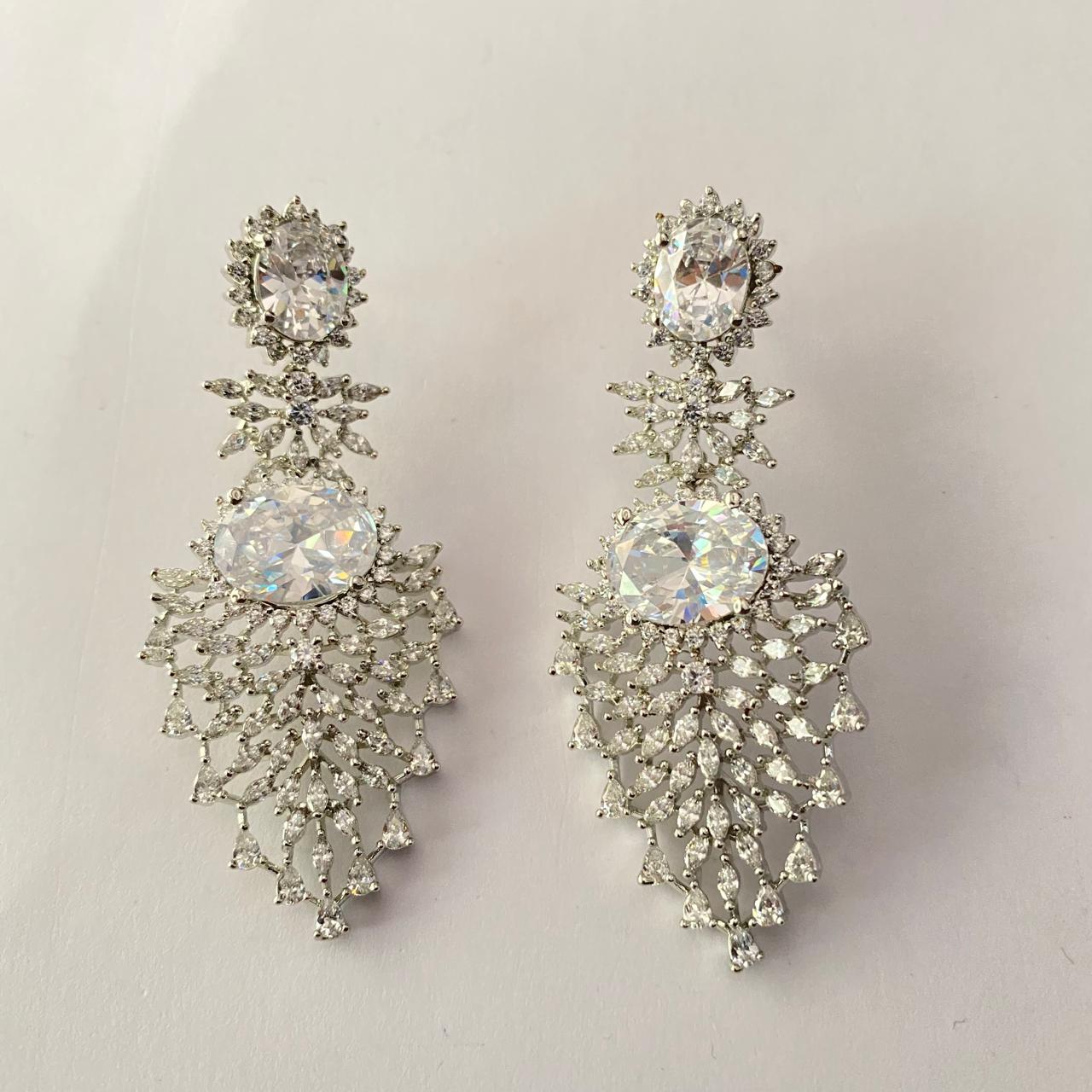 Silver Plated Diamond Earring