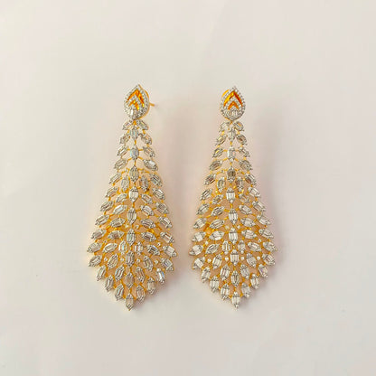 Diamond Gold Plated Long Earring