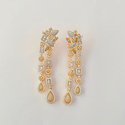 Silver & Gold Plated Diamond Earring