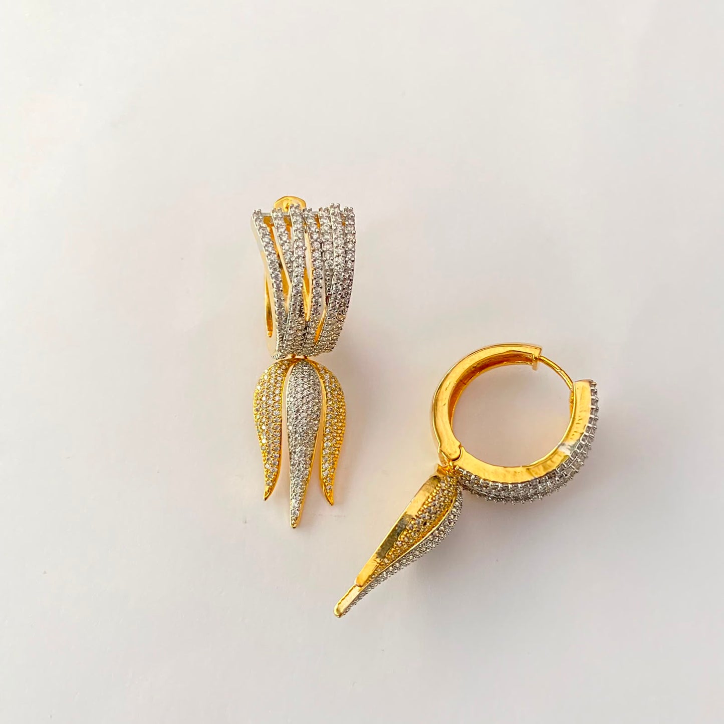 Diamond Gold Plated Bali Style Earring