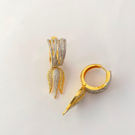 Diamond Gold Plated Bali Style Earring