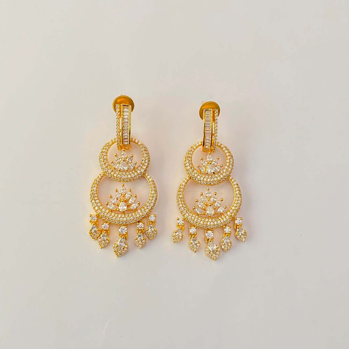 Gold Plated Chand Bali Diamond Earring