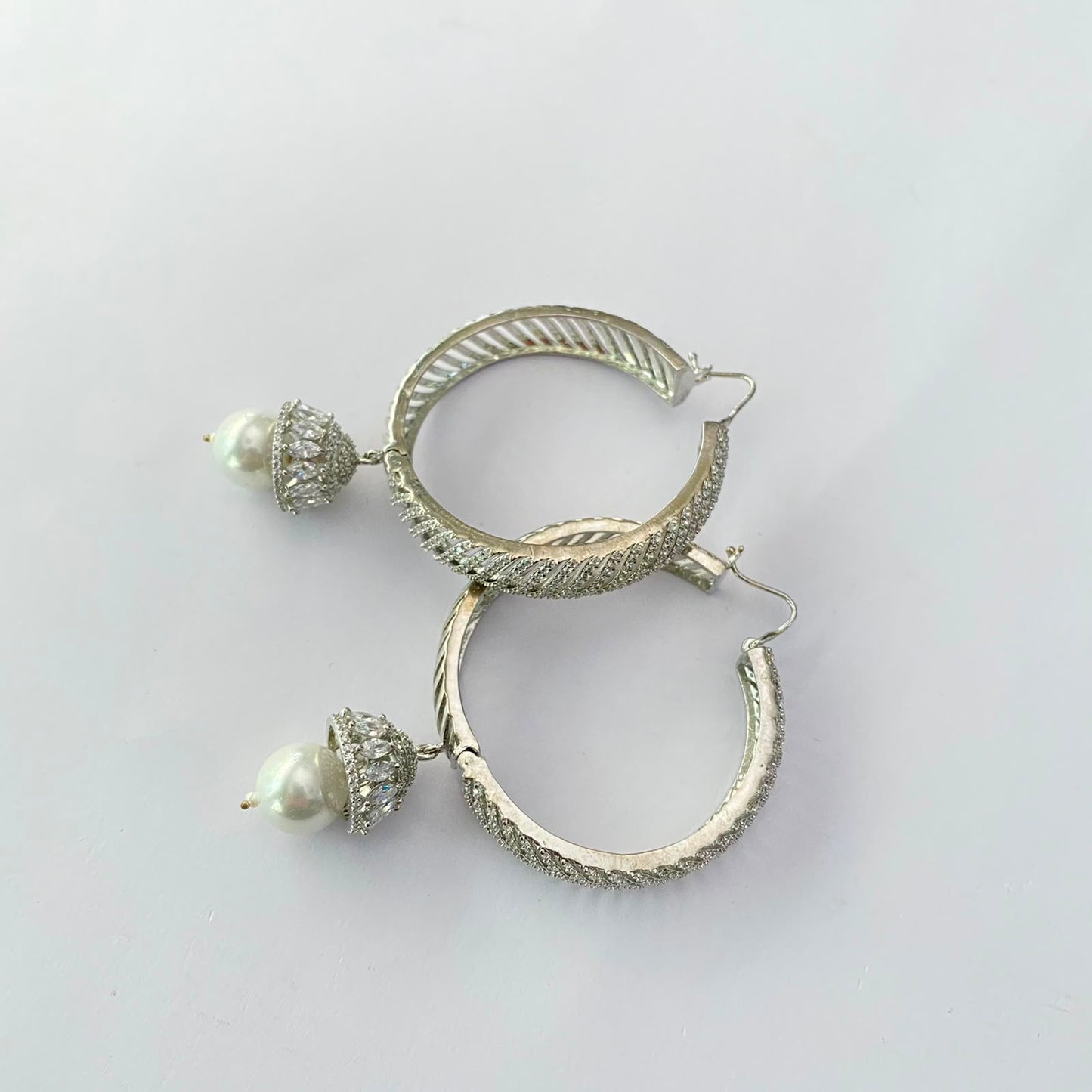 Big Bali Silver Plated Drop Pearl