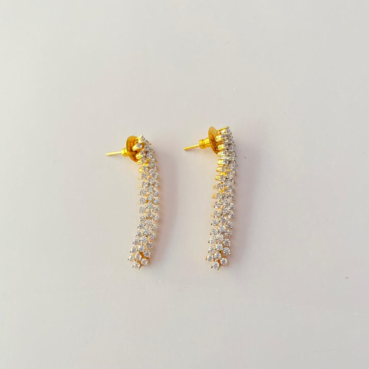 Diamond Gold Plated Waterfall Design Earring
