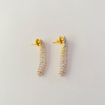 Diamond Gold Plated Waterfall Design Earring