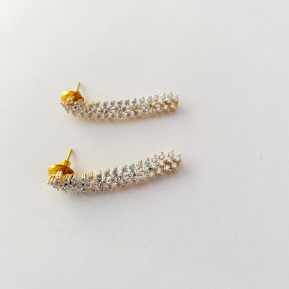 Diamond Gold Plated Waterfall Design Earring