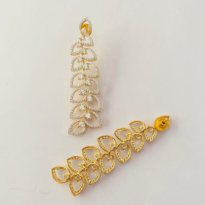 Diamond Gold Plated Floral Earring