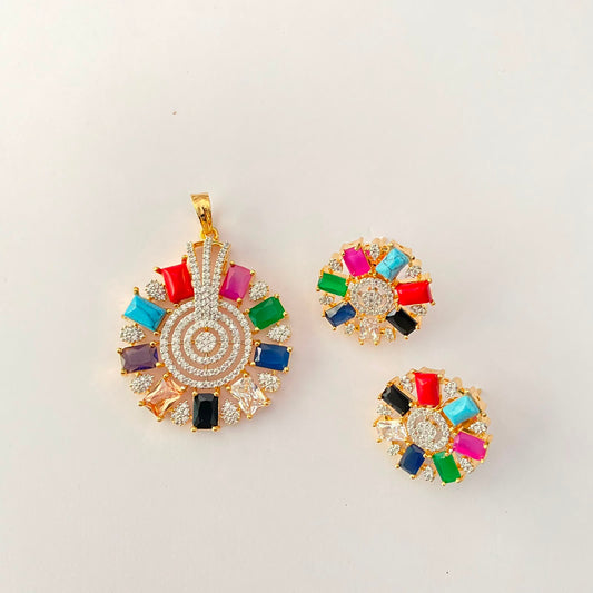 Multi Gold Plated Pendant Set