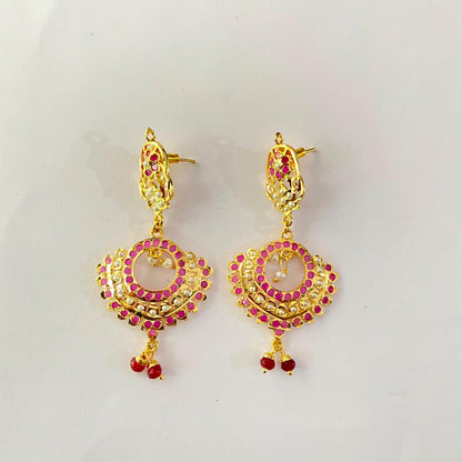 Ruby Gold Plated Jadau Earring