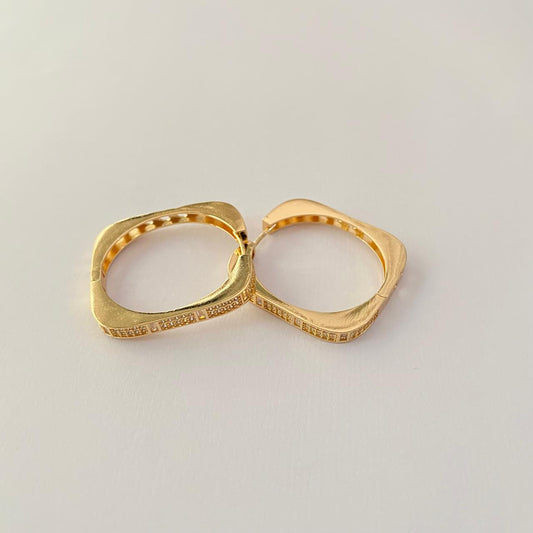 Gold Plated Square Diamond Bali