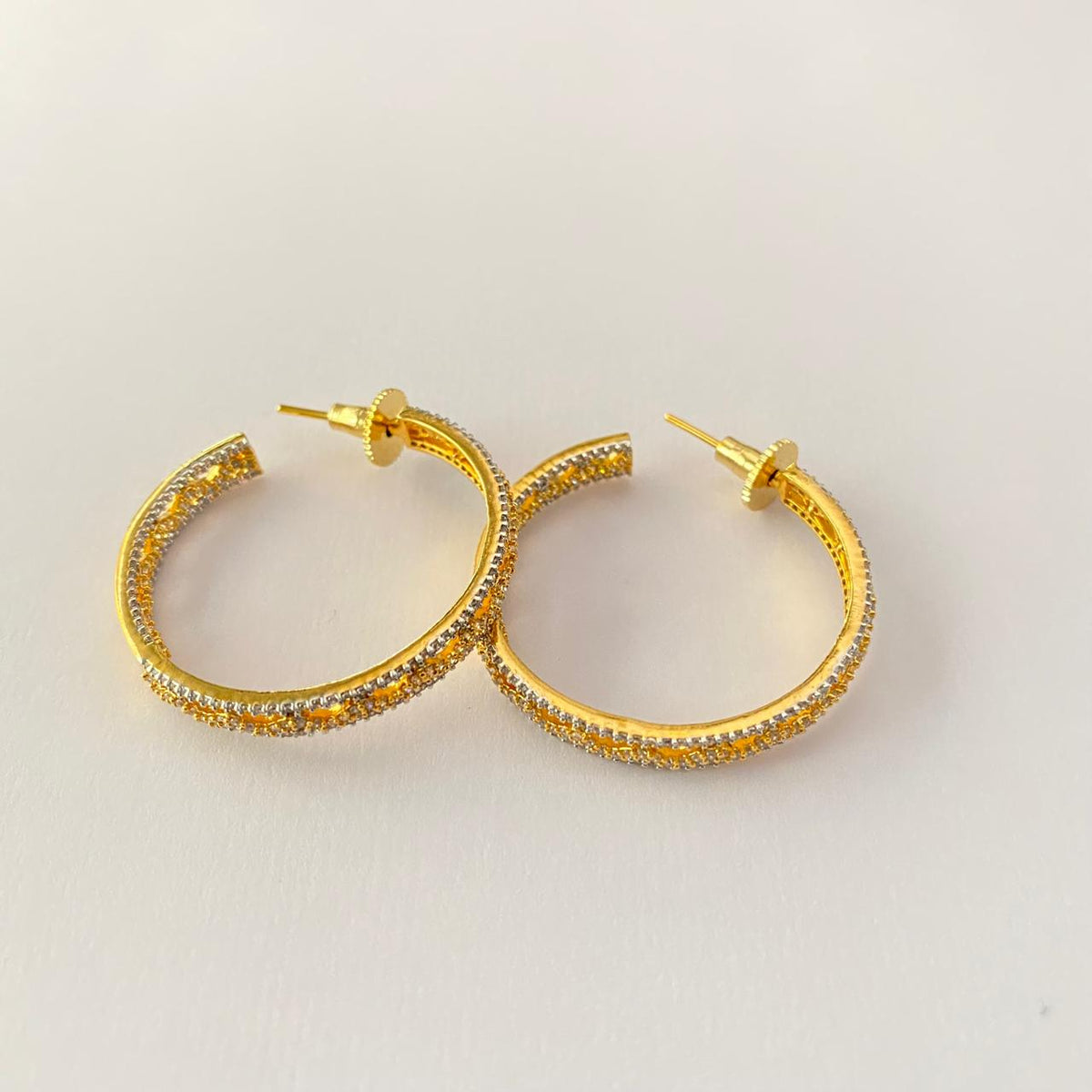 Gold Plated Diamond Hoop Bali