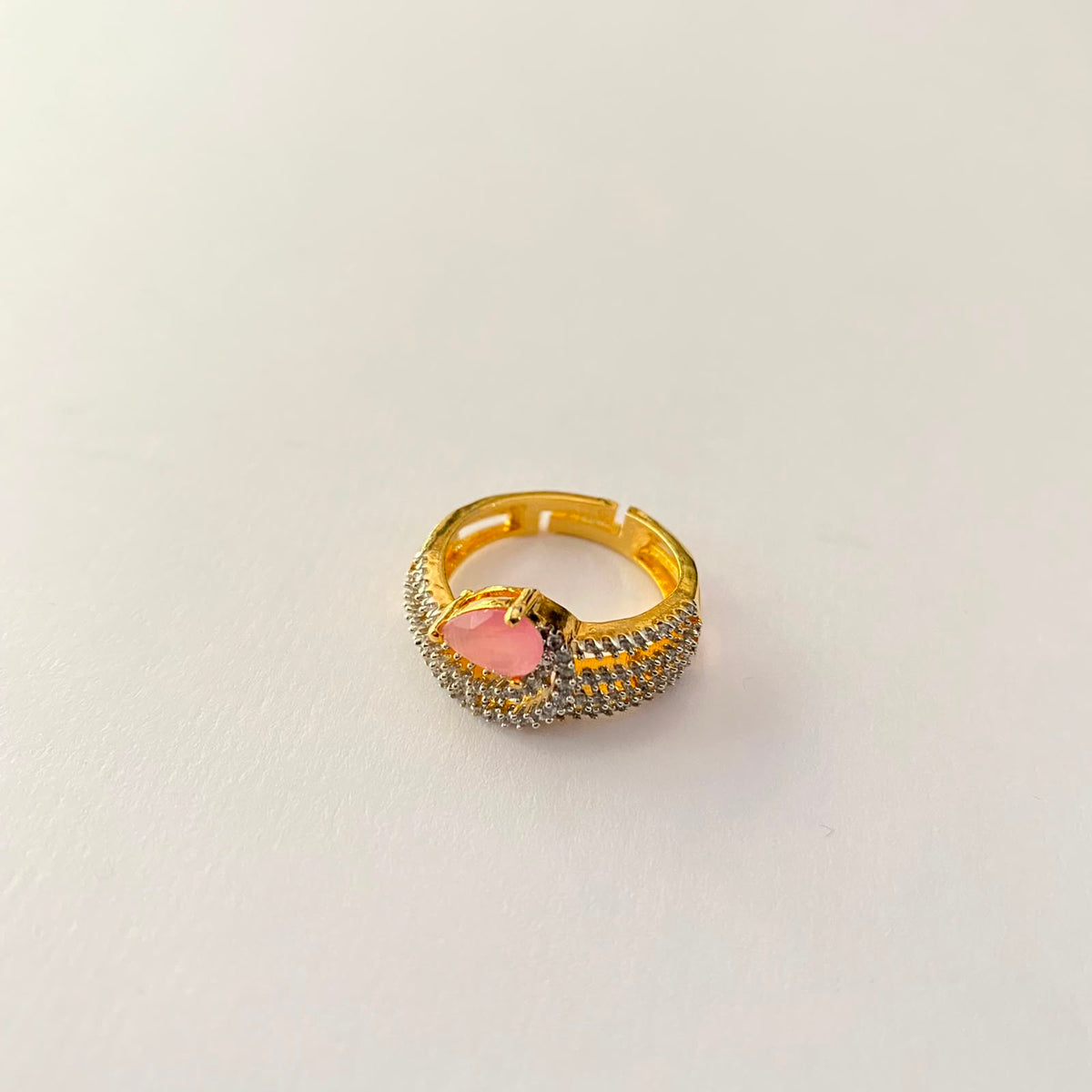 Gold Plated Pink Diamond Ring