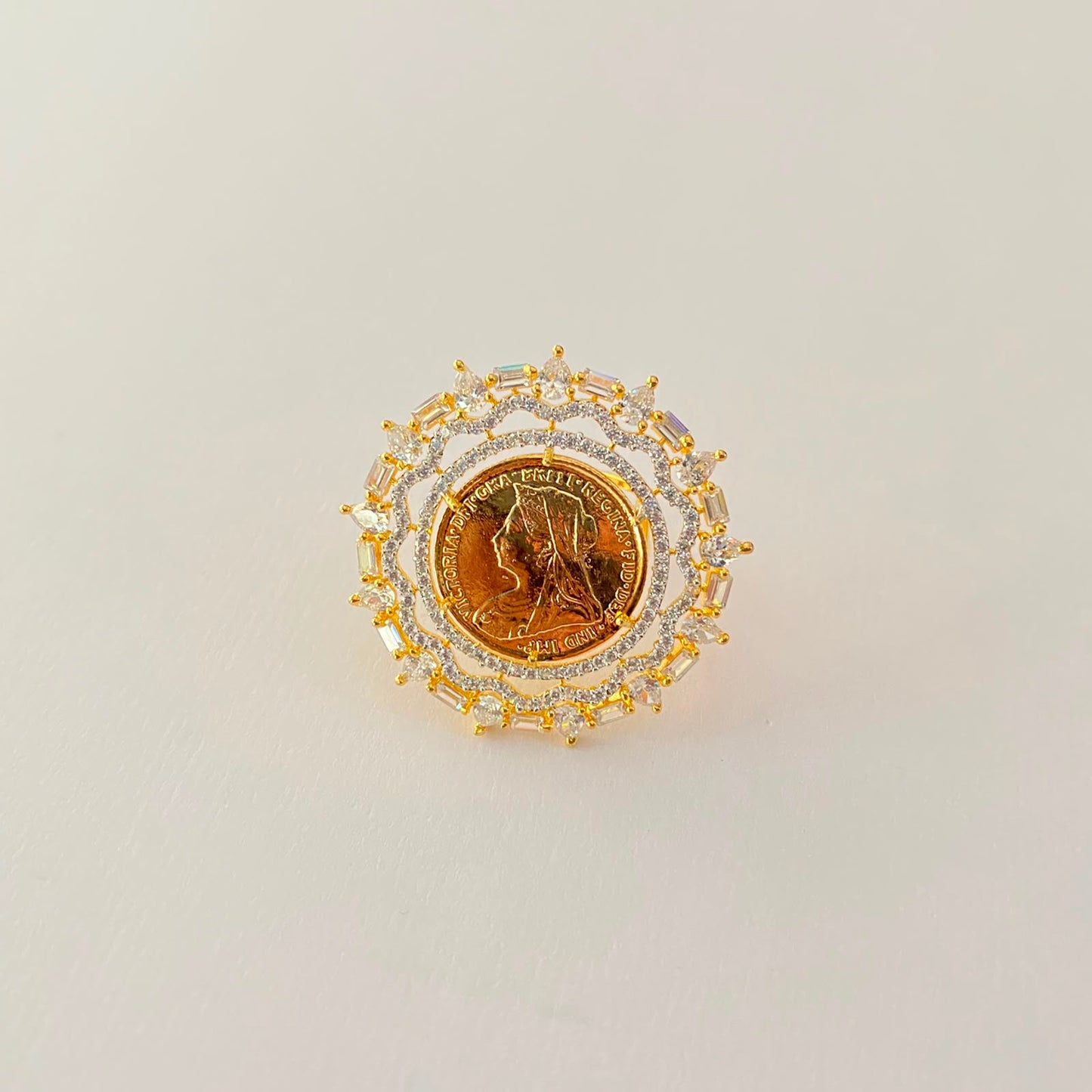 Ginni Gold Plated Diamond Ring