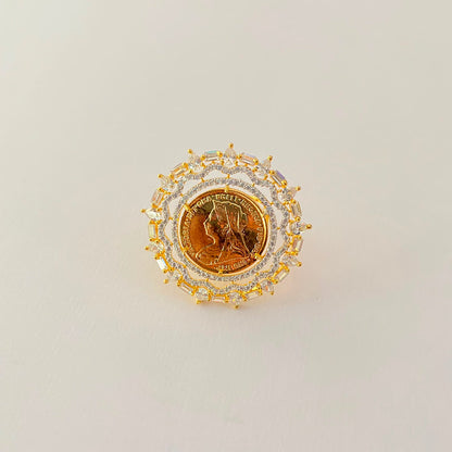 Ginni Gold Plated Diamond Ring