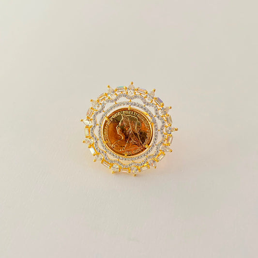 Ginni Gold Plated Diamond Ring