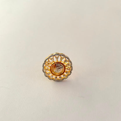 Gold Plated Round Shape Ginni Ring