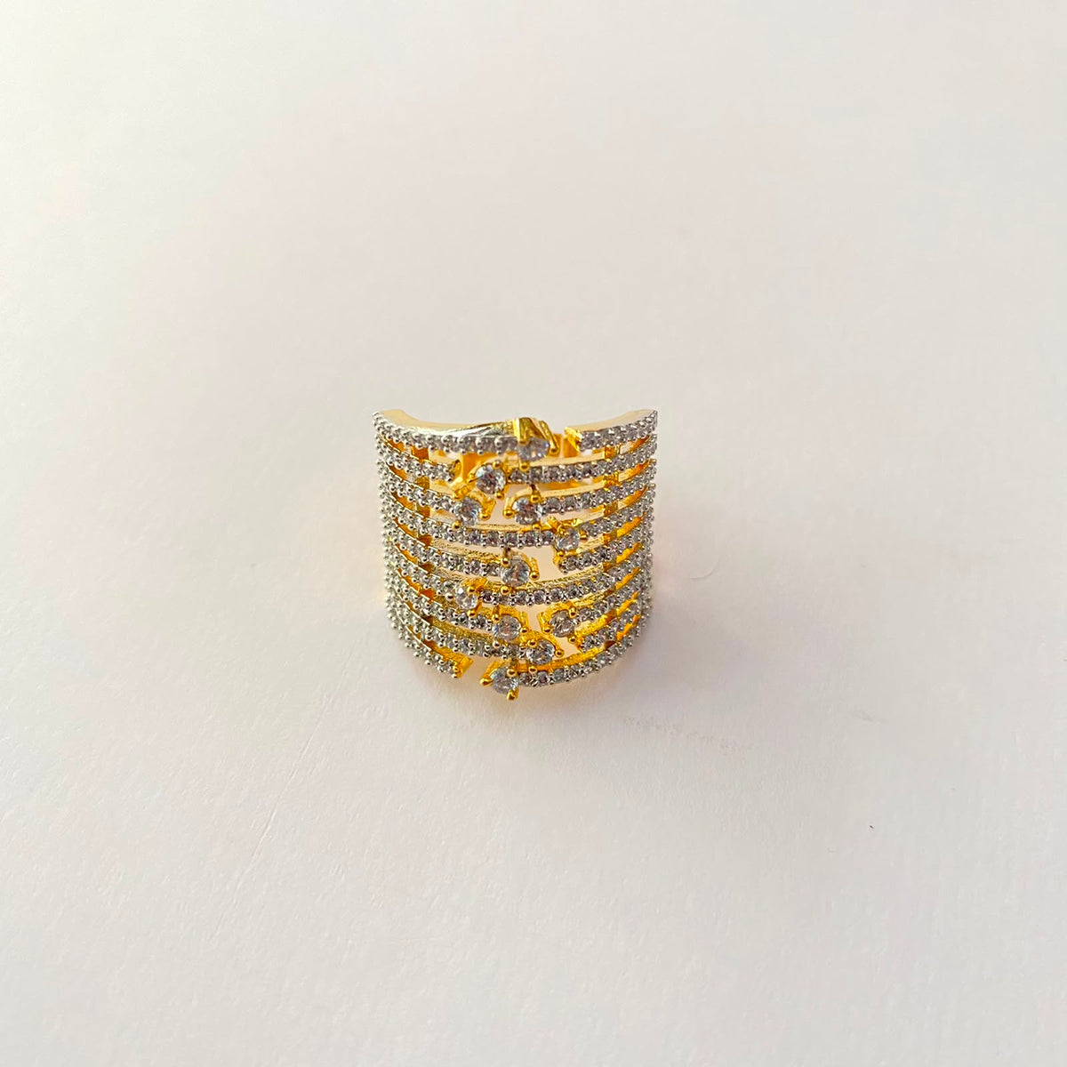 Gold Plated Diamond Band Ring