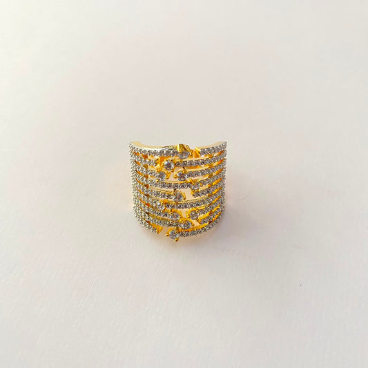 Gold Plated Diamond Band Ring