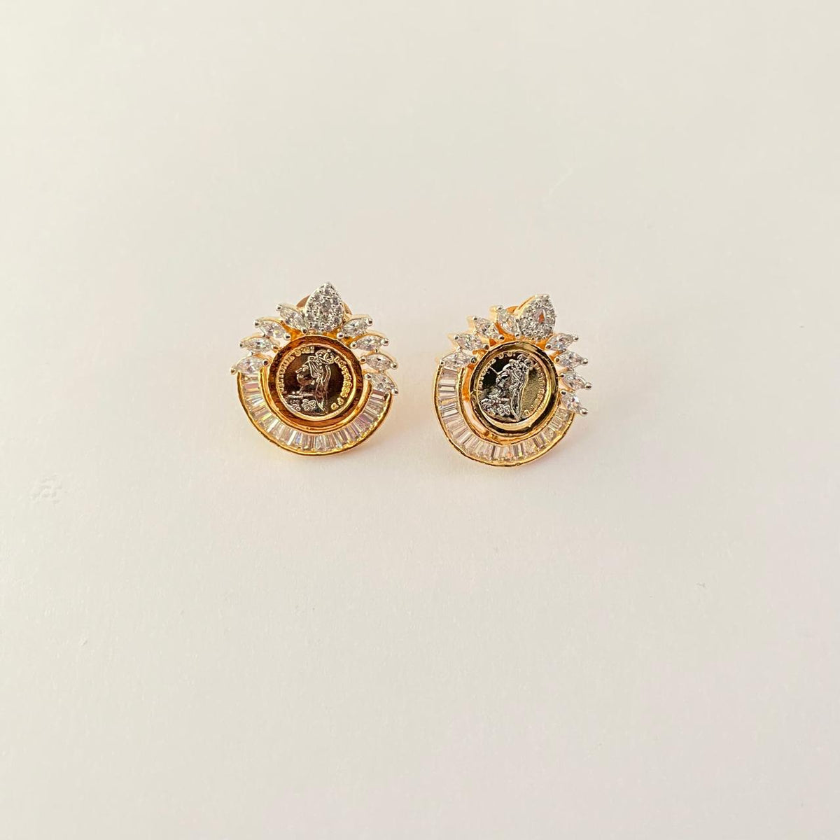 Gini Diamond Gold Plated Stud
