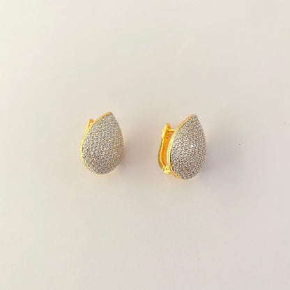 Gold Plated Drop Design with Back Clip Stud