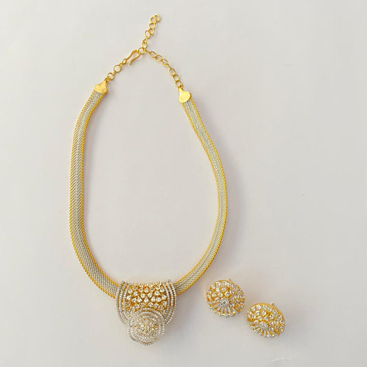Gold Plated Diamond Necklace Set
