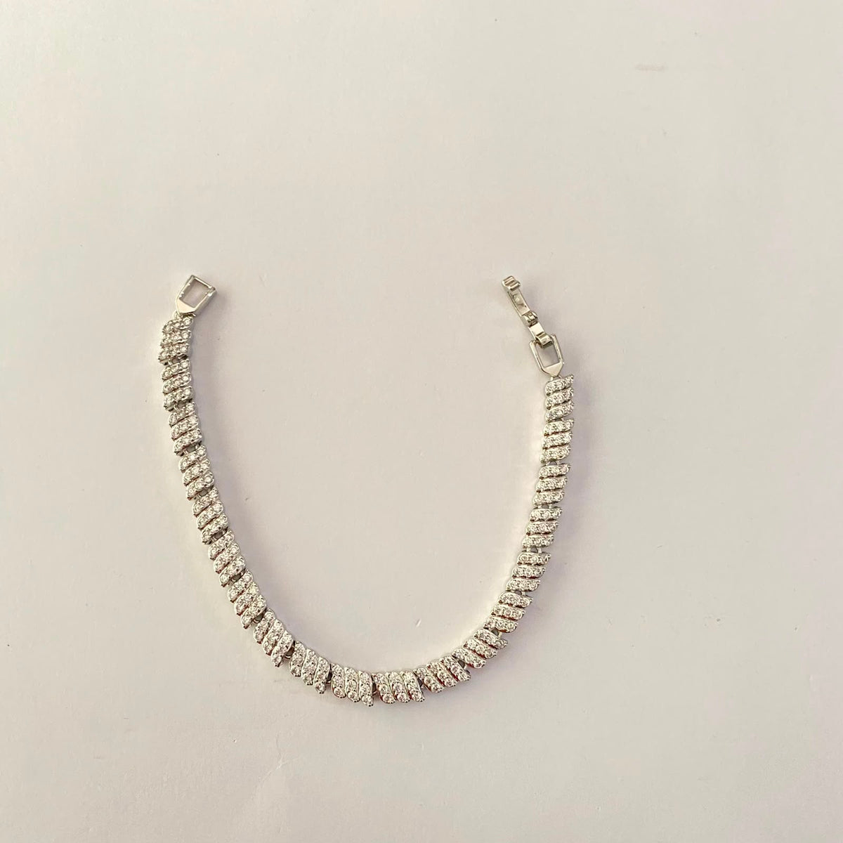 Silver Plated Tennis Bracelet (Size- 2.4/2.6)