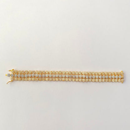 Gold & Silver Plated Diamond Bracelet (Size- 2.4/2.6)