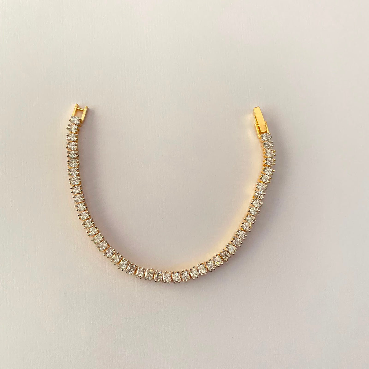 Gold Plated Diamond Tennis Bracelet