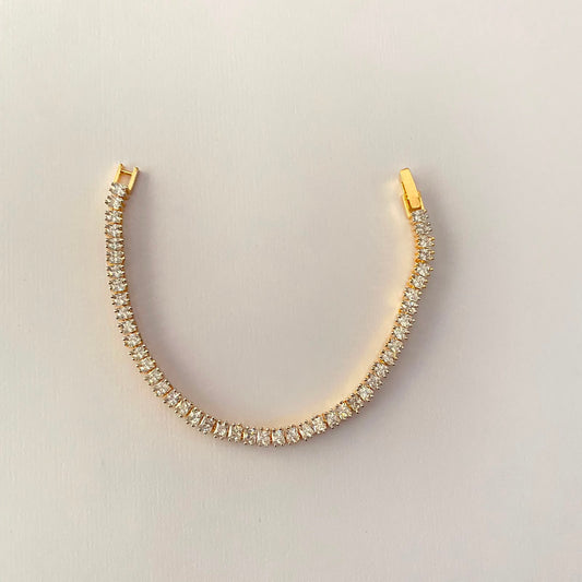 Gold Plated Diamond Tennis Bracelet