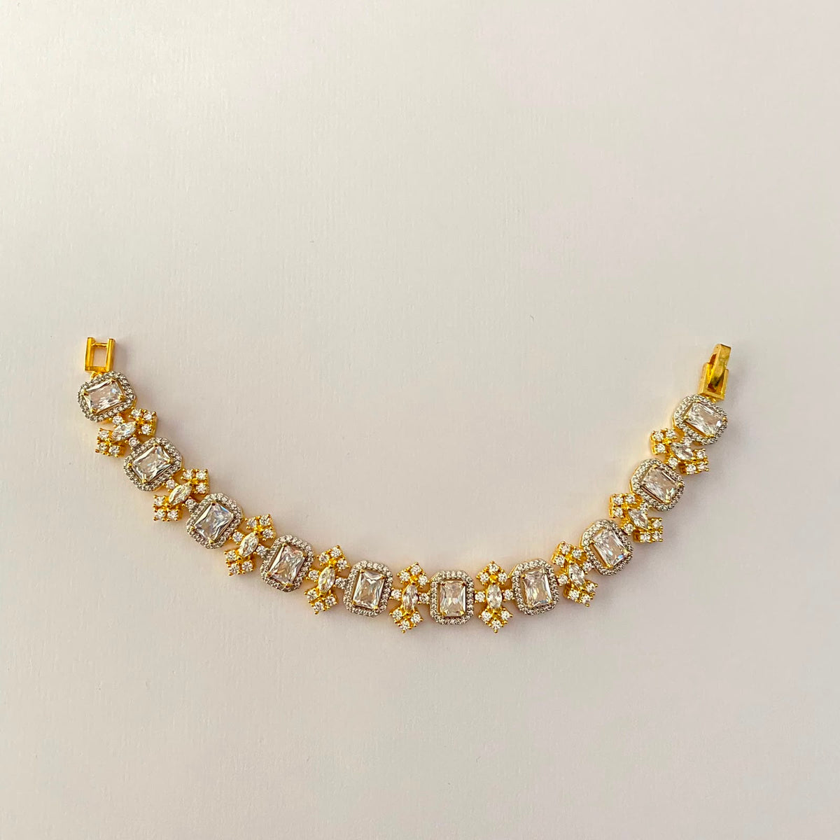 Gold Plated Diamond Tennis Bracelet