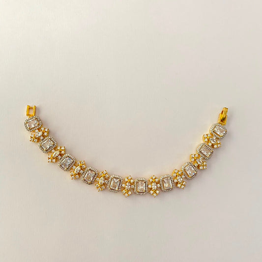 Gold Plated Diamond Tennis Bracelet