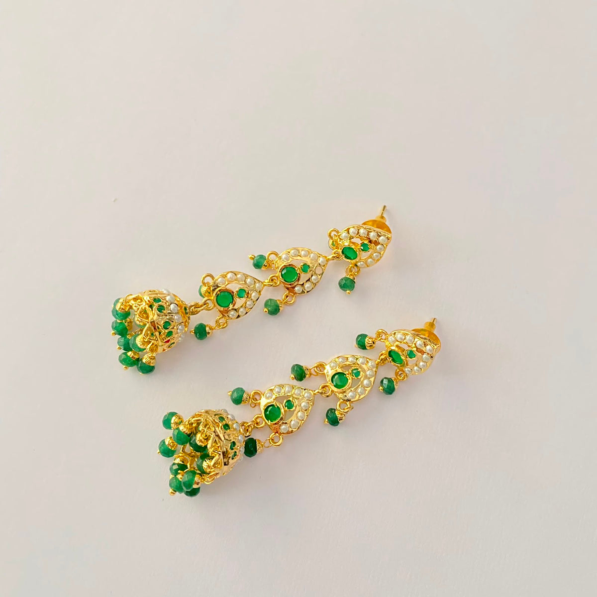 Green Gold Plated Jhumka