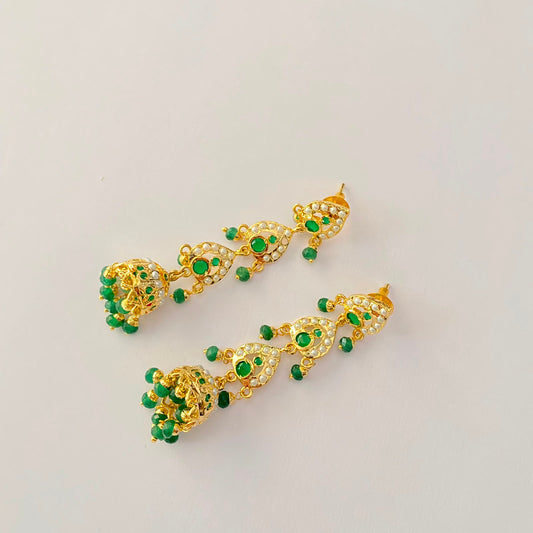 Green Gold Plated Jhumka