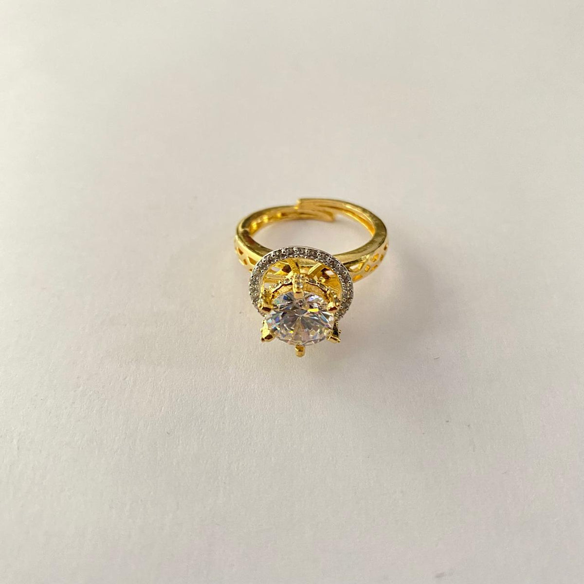 Solitaire Gold Plated Cocktail Ring