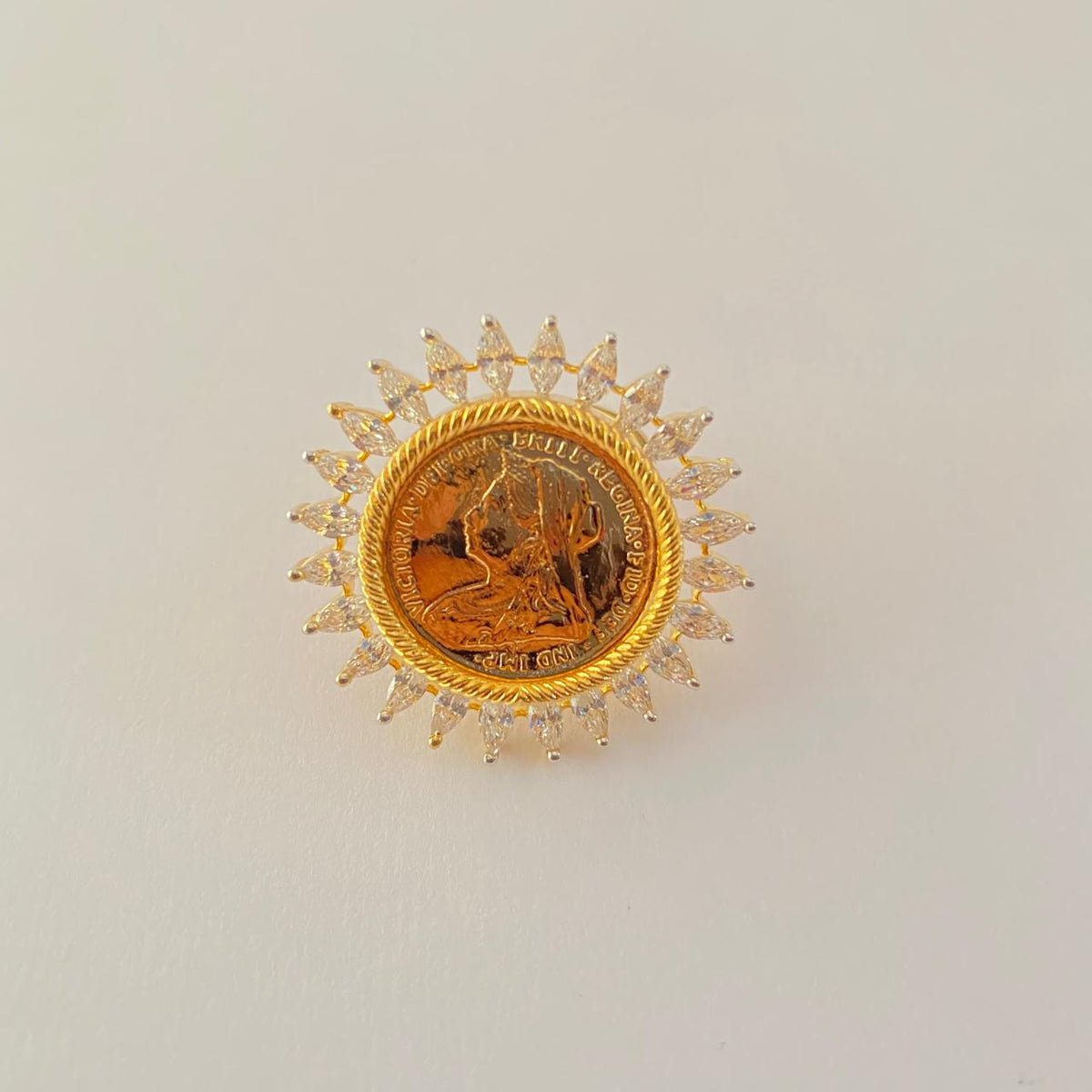 Diamond Gold Plated Big Ring
