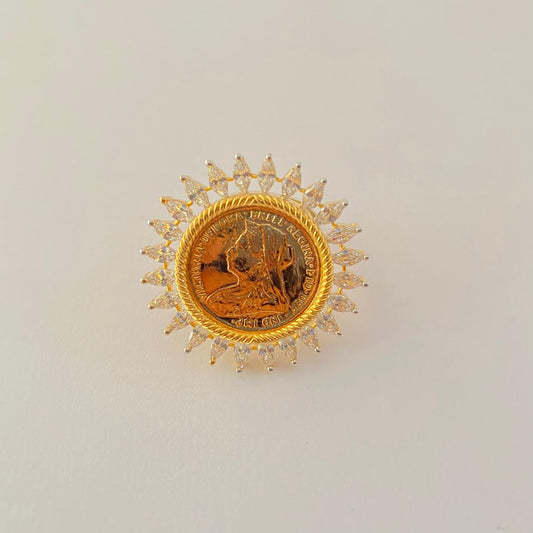 Diamond Gold Plated Big Ring
