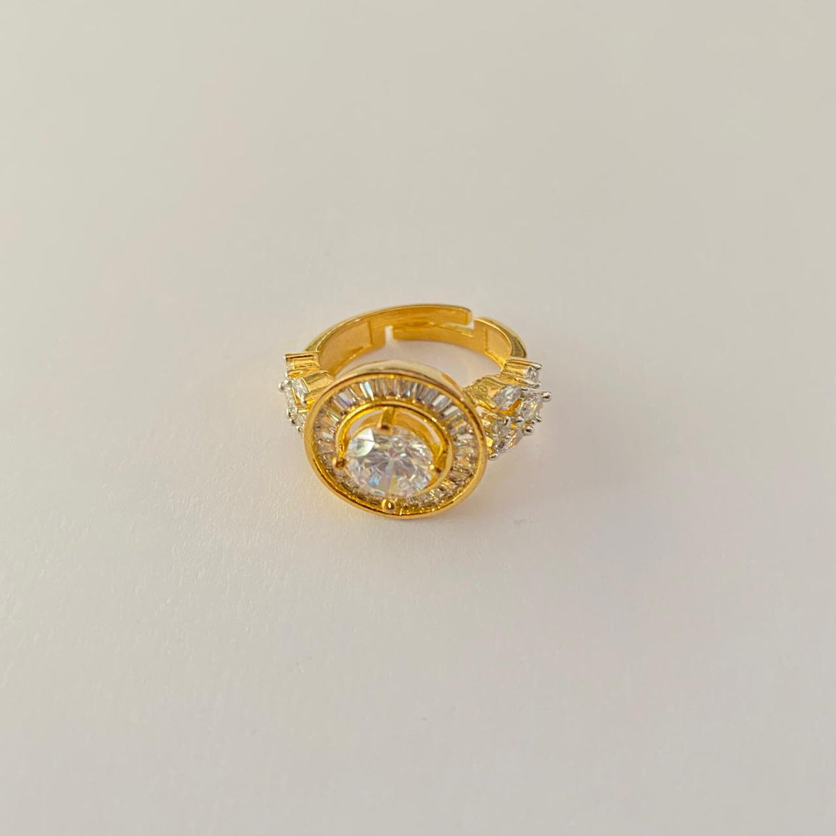 Single Stone Solitaire Gold Plated Ring