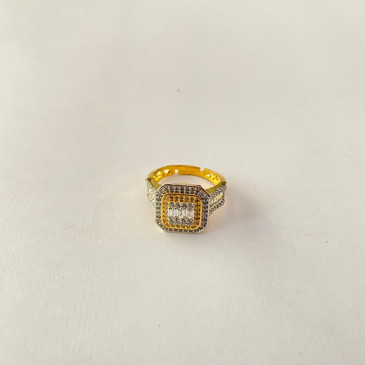 Square Shape Gold Plated Ring