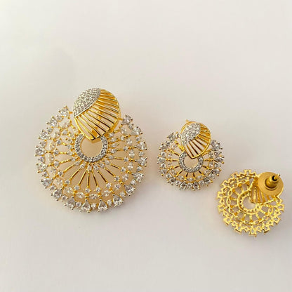Round Shape Gold Plated Pendant Set