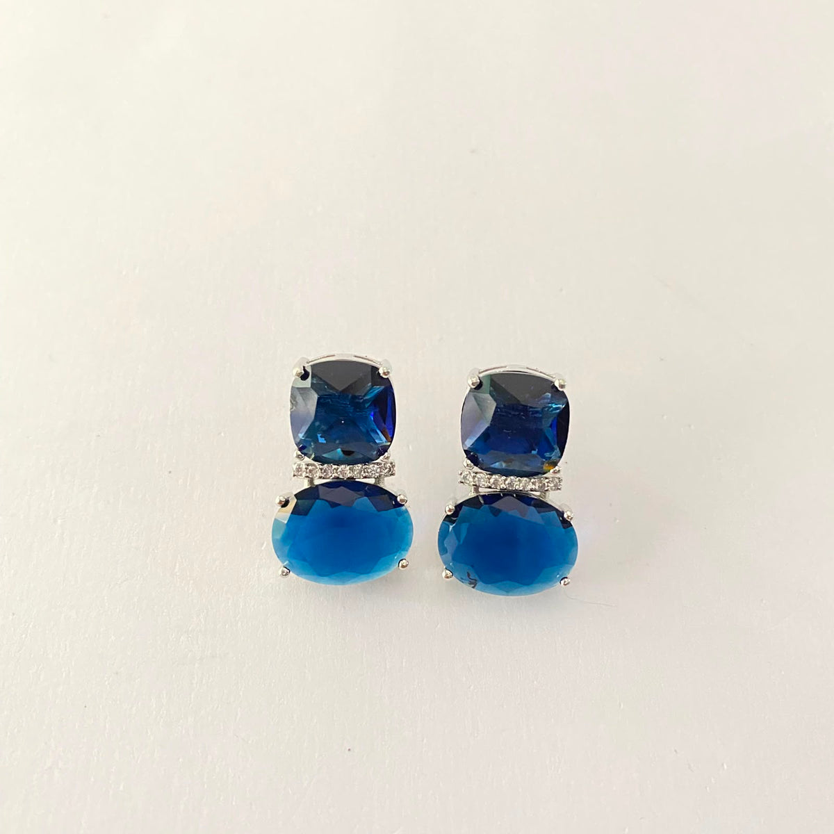 Silver Plated Blue Stone Earring
