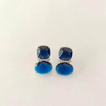 Silver Plated Blue Stone Earring