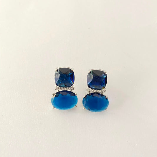 Silver Plated Blue Stone Earring